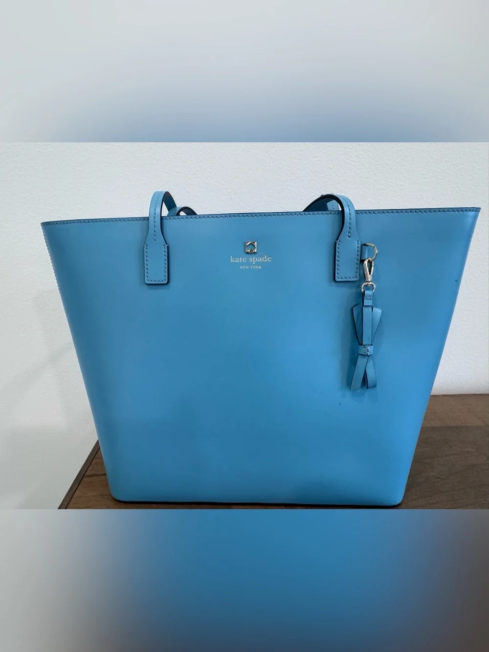 kate spade Sky Blue Leather Tote with Matching Wallet